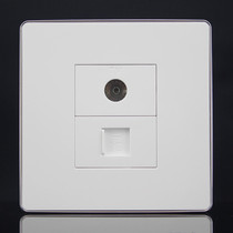 Silver edge computer TV panel 86 type 2-bit CAT5E network cable with TV cable TV panel network information module