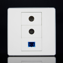 Silver edge 86 type double TV optical fiber combination panel SC fiber optic network cable with TV cable closed circuit TV wall socket