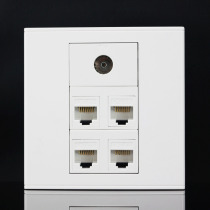 Type 86 four-port network TV cable TV socket panel 4 computer network cables 1 TV socket including modules