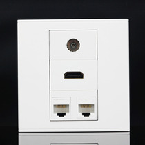 Type 86 2 network HDMI high-definition direct plug TV socket panel dual-port computer monitor socket