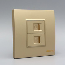 Congino champagne gold Type 86 two-digit computer socket panel gold double port RJ45 network broadband network cable socket