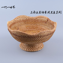 Rattan household dried fruit plate snacks fruit plate bread basket living room creative fruit basket storage basket storage basket sundries candy basket