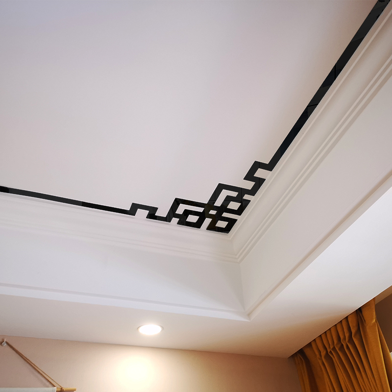 Self-Adhesive Living Room Ceiling Decorative Border Strip 3D Stereo Acrylic Wall Sticker Roof Four-Corner Flower Sticker Self-Adhesive Living Room Ceiling Decorative Border Strip 3D Stereo Acrylic Wall Sticker Roof Four-Corner Flower Sticker