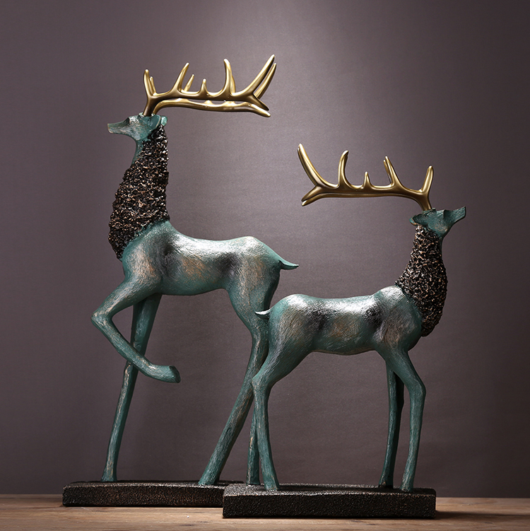 American Retro Ornament Lucky Deer Creative Home Living Room TV Cabinet Study Soft Decoration Wedding Housewarming Gift