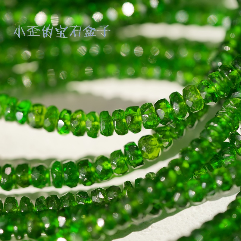 インドから輸入された高品質の天然クロムダイオプサイドファセットアバカスビーズDIYジュエリー半完成品