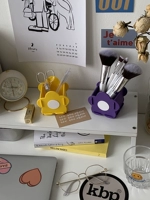 Милая луна, простой маленький мультяшный держатель для ручек из мягкой резины, настольная съемная кисть, система хранения, в цветочек