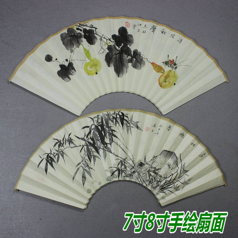 7 inch 18 - inch 8 - inch 18 Suzhou fan - made handwritten fan fan - painted fan - and bird series non - printed