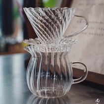 Nanshiyi) Coffee and tea set high temperature resistant corrugated filter cup milk cup fair cup hand-brewed Yunnan coffee