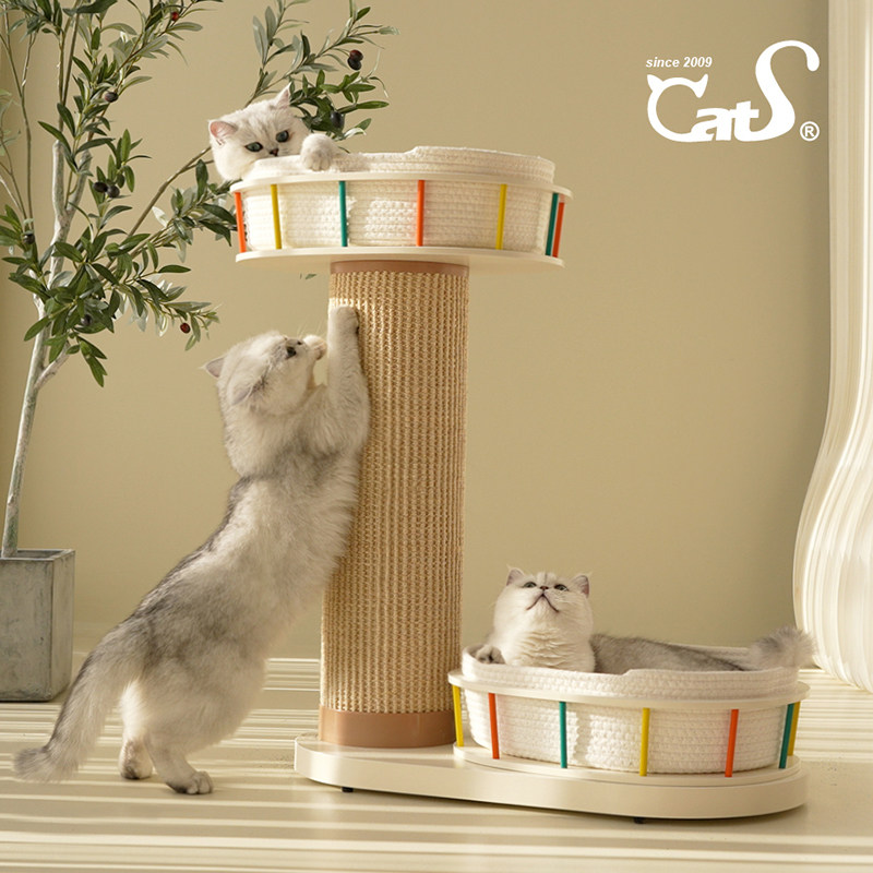 🐱 CatS猫爬架游乐园系列太空舱:超耐抓剑麻实木猫抓板,大小体型猫通用!🚀-猫爬架-淘宝好物网