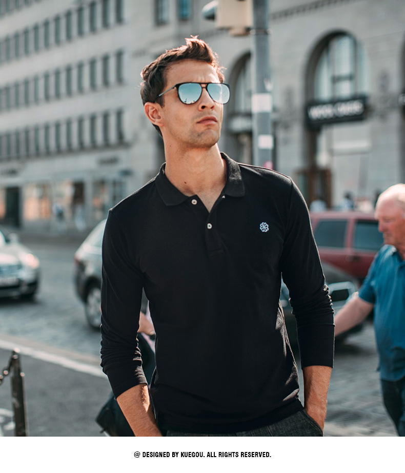 [Giải phóng mặt bằng] Áo thun dài tay nam cho nam Thời trang thêu áo thun trơn Áo thun cotton nam hàng đầu 2627 áo polo đẹp