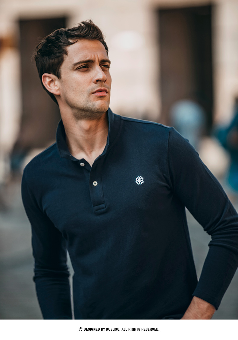 [Giải phóng mặt bằng] Áo thun dài tay nam cho nam Thời trang thêu áo thun trơn Áo thun cotton nam hàng đầu 2627 áo polo đẹp
