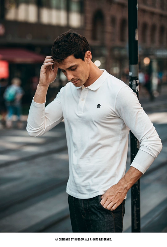 [Giải phóng mặt bằng] Áo thun dài tay nam cho nam Thời trang thêu áo thun trơn Áo thun cotton nam hàng đầu 2627 áo sơ mi polo
