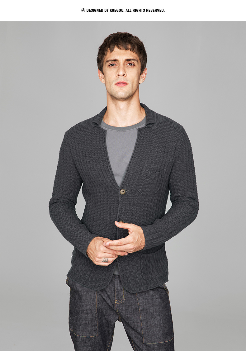 [Giải phóng mặt bằng] Áo len cardigan cho nam Áo len mùa thu Thời trang ve áo Áo len dệt kim Casual Áo khoác nam Tide 18219 phong cách thời trang nam