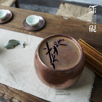 No inkstone pure handmade copper water pot pure copper washing tea tea plate dry bubble Taiwan Yazhu