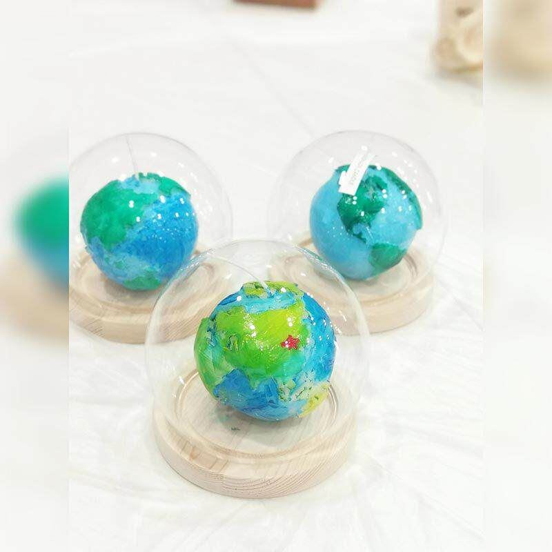 World Earth Day Handmade DIY Hand-Painted Ornaments Scented Candles Earth Environmental Protection Theme Salon Event Glass Cover