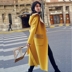 Mùa xuân 2019 và áo khoác cashmere hai mặt mới, áo khoác len len màu vàng trong chiếc mũ trùm đầu dài Slim Hepburn - Accentuated eo áo mẫu áo dạ đẹp Accentuated eo áo