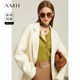 Amii2024 ດູໃບໄມ້ລົ່ນໃຫມ່ wool wool coat ສອງດ້ານຍາວກາງວ່າງ retro lapel collar sheep wool ຂົນແກະ
