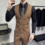 Костюм, жилет, цветной комплект для работы, облегающий крой