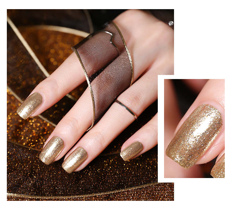 SC micro-quang trị liệu màu sao kéo dài không bong tróc bột long lanh lớn vàng bạc gương màu xanh đậm sơn móng tay - Sơn móng tay / Móng tay và móng chân sơn móng tay màu nâu nhạt