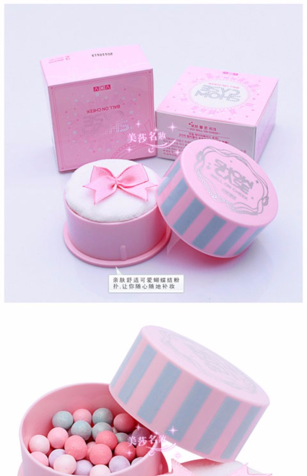 Hàn Quốc VOV Pearlescent Ball Red Ball Pink Rouge Trang điểm sáng phấn má the saem