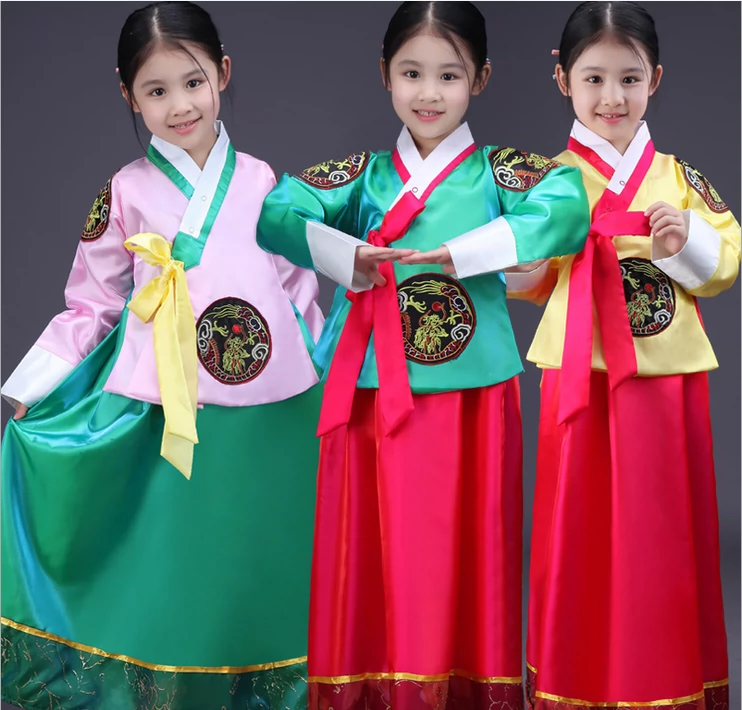 Trang phục bé gái Hàn Quốc, váy công chúa hanbok trẻ em, trang phục múa cung đình Hàn Quốc, quần áo nàng Dae Jang Geum - Trang phục