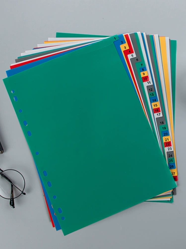 Цвет страница пластик 31 Color Club 31 Class Class Class Card Card Plastic Index Card 11 отверстия бумага бумага