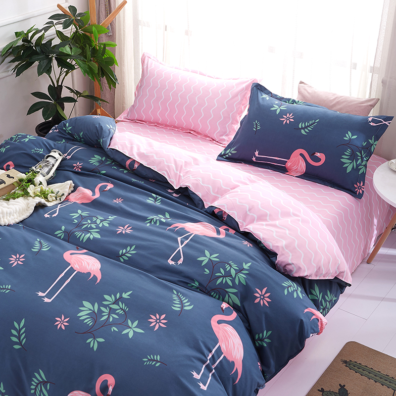 Chim đỏ ngu ngốc Bộ động vật bốn mảnh châu Âu và châu Mỹ Bộ đôi đơn có thể được tùy chỉnh giường 笠 1,5 m 1,8 m 2 m bộ ga gối everon