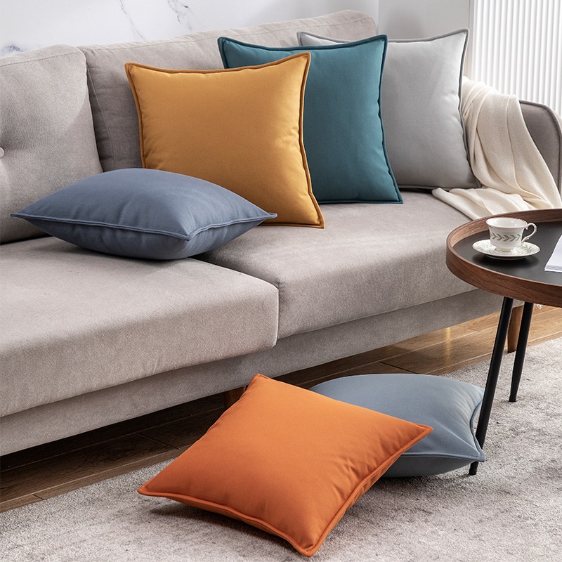 Technology cloth pillow sofa living room modern simple light luxury high-grade orange Nordic wind cushion pillow cover ornaments large