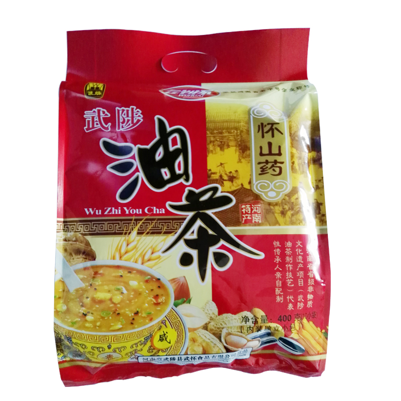 Henan Special Takeover Wu Huaiwu Oil Tea 400 gr Pregnant with Yam Liter Grade of Salty Breakfast Oil Tea 3 Bags of Multi-Province