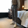 Xiao Ming bene fine lưới Han Feng retro chic đơn giản lỏng lẻo thẳng chín điểm quần âu quần nam và nữ shop quần áo nam