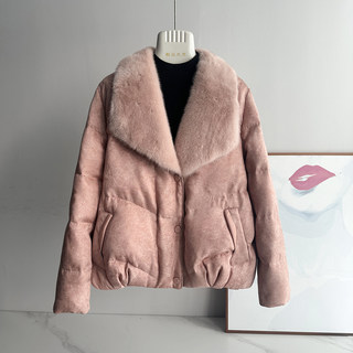 National Style High-End 90% White Goose down Short Women's down Jacket with Full Mink Fur Collar, Young Style Fur Coat, 2025 New Model