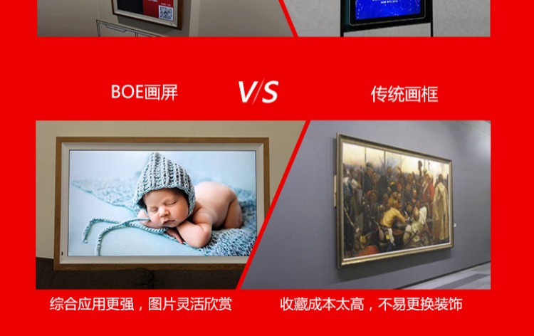 màn hình BOE (BOE) sơn tường sơn độ nét cao màn hình TV màn hình phẳng thông minh vẽ tranh tường nghệ thuật 32-inch khung ảnh - Khung ảnh kỹ thuật số bán khung ảnh điện tử
