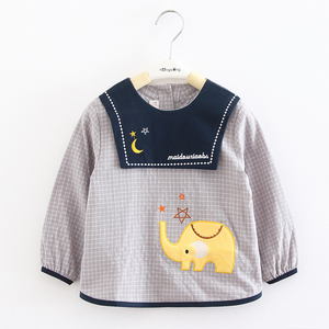 【大牌】纯棉儿童防水防脏罩衣吃饭围兜