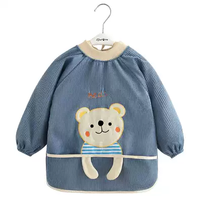 Baby blouse eating bib pocket child girl treasure anti-dressing male baby waterproof and anti-dirty apron Autumn and winter protective clothing eating bib