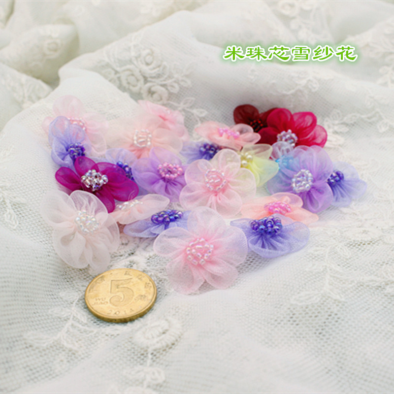 Korean Version Nail Rice Pearl Snowyarn False Flowers DIY Handmade Flower Clothing Accessories Eva Clothing Accessories RMB10  50 Blends