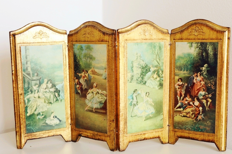 20-05 Italian antique wooden gold lacquer decorative small screen dollhouse available in a variety of styles