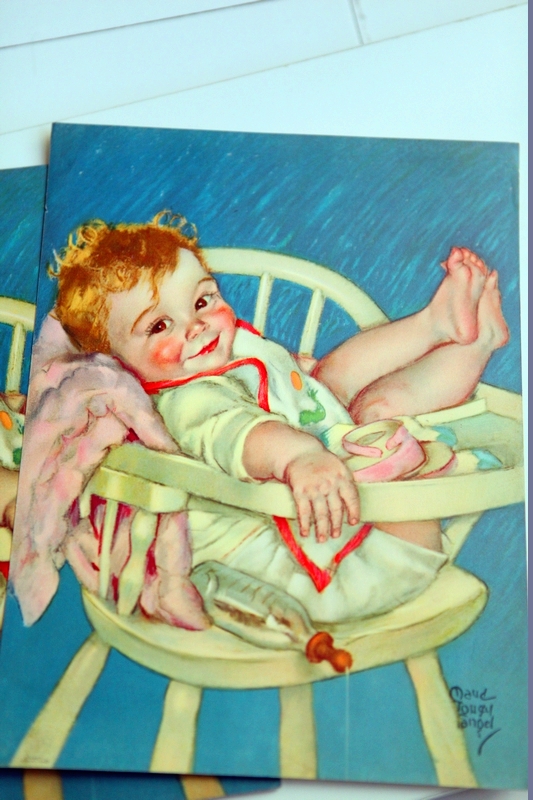 17-12 American antique paper original printed vintage children women like illustrations * One can do picture core