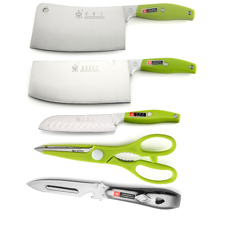 Kitchen Full Set Knives Stainless Steel Set Knife Master Kitchen Knife Set Knife Suit Combined Scissors Six Sets Sharp Lady Knife