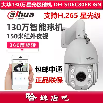 Dahua outdoor 1.3 million network zoom hong wai qiu ji DH-SD6C80FB-GN pan/tilt camera