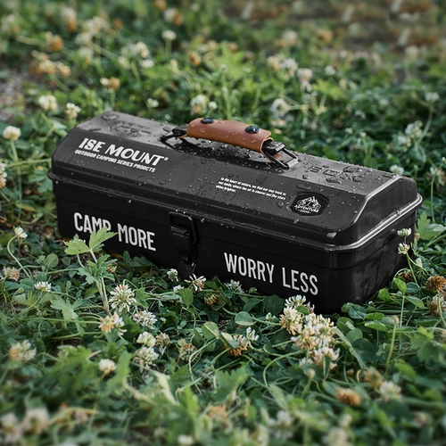 Металлический портативный ящик для хранения для авто, коробка для хранения для кемпинга, жестяная коробка