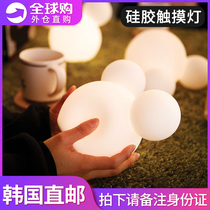 South Korean small night light bedroom baby sleep light feeding eye girl creative silicone Silicone Charge Touch Pat headboard