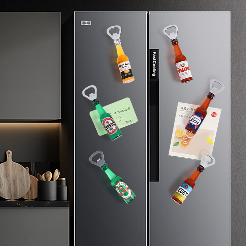 Net red beer bottle opener stereo refrigerator sticker 3d three-dimensional creative personality magnet magnet magnet magnet iron opener