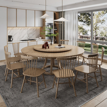 Large round table Chinese round dining table all solid wood 12 people 15 people ten people bits dinner round table big round table