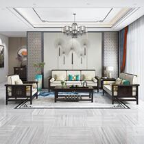 Chinese solid wood sofa Single position double position thickened three-person position really atmospheric household new Chinese style simple walnut