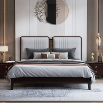 New Chinese solid wood household bed 1 8 m Double beds main bedroom furniture 1 5 modern minimalist High case storage wedding bed