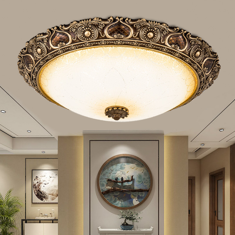 European Retro Ceiling Lamp, Bedroom Lamp, Simple European Antique Style, Corridor Balcony Led Round Hotel Luxury American-Style Lighting Fixtures European Retro Ceiling Lamp, Bedroom Lamp, Simple European Antique Style, Corridor Balcony Led Round Hotel Luxury American-Style Lighting Fixtures