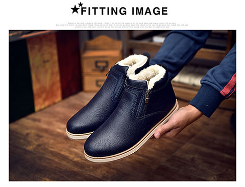 Giày cao cổ nam mùa đông ống sâu cộng với tóc nhung ấm áp đôi giày cotton trẻ trung lười cao eo không có giày cotton không thấm nước ren boots nam cổ cao