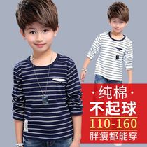 Boys T-shirt Long Sleeve Spring Cotton 2021 Spring New Childrens Top Tong Boy base shirt T-shirt Tide