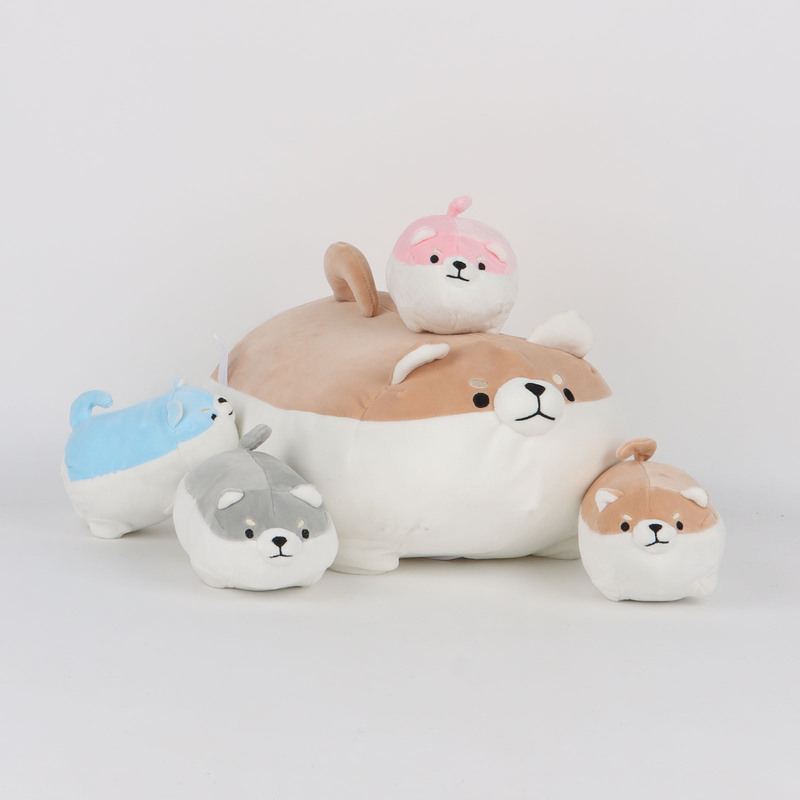 Creative New Product Mother and Child Shiba Inu Panda Plush Doll Set, Plush Toy for Parent-Child Interaction