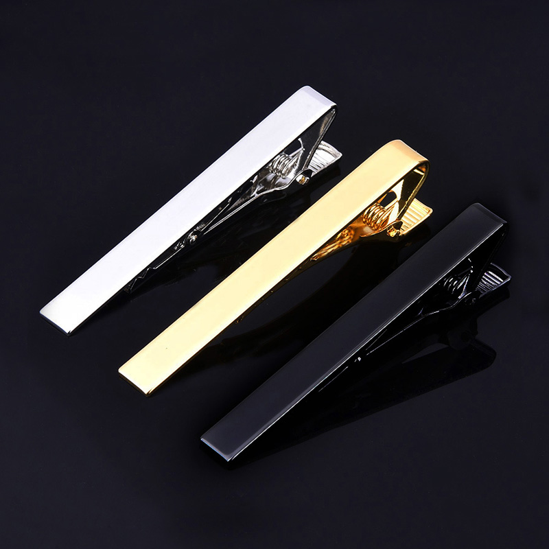 High quality copper tie clip men's simple silver gold metal business groom wedding fashion professional security